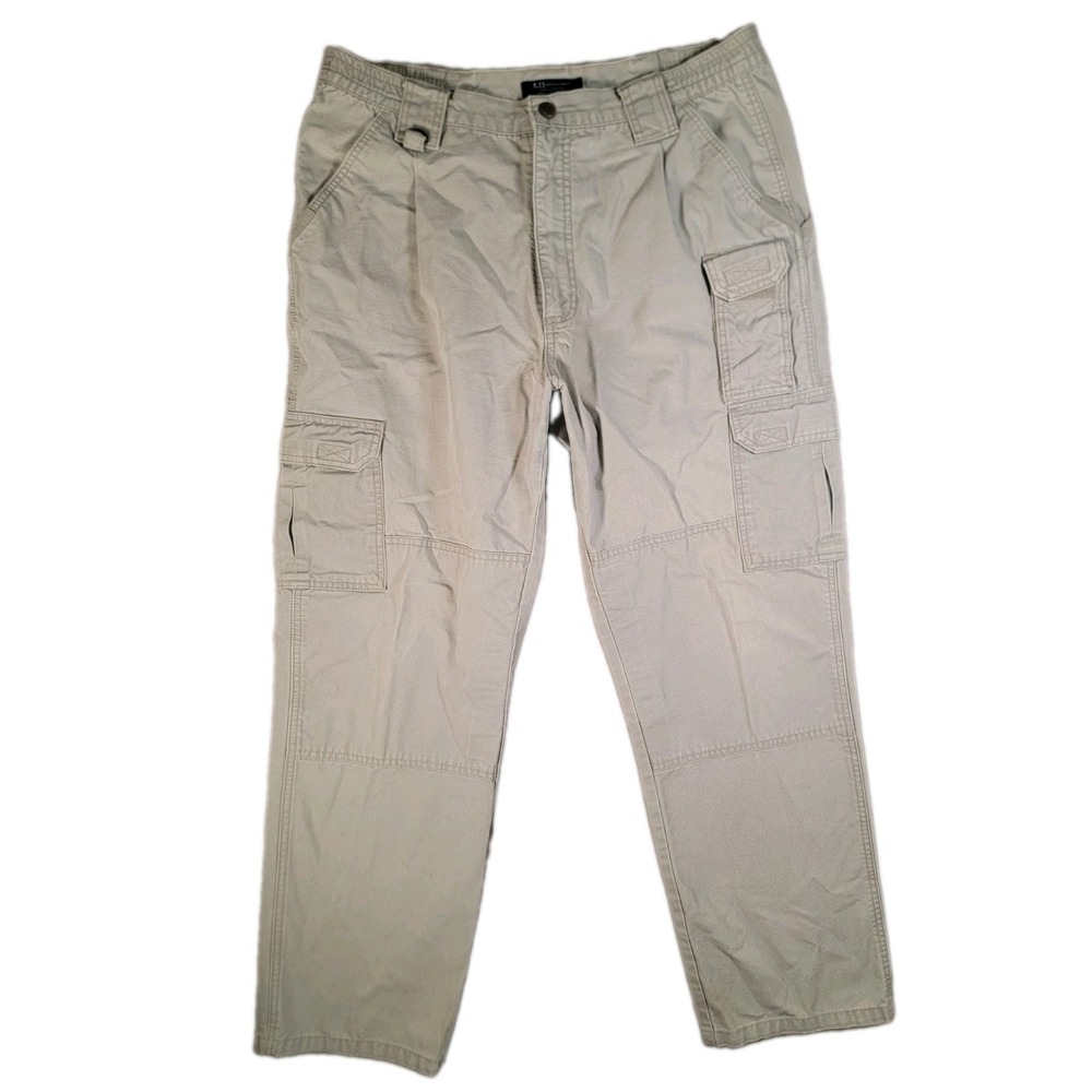 5.11 Tactical Series Cargo Pants Mens 34x32 Tan Khaki Heavy Cotton Workwear